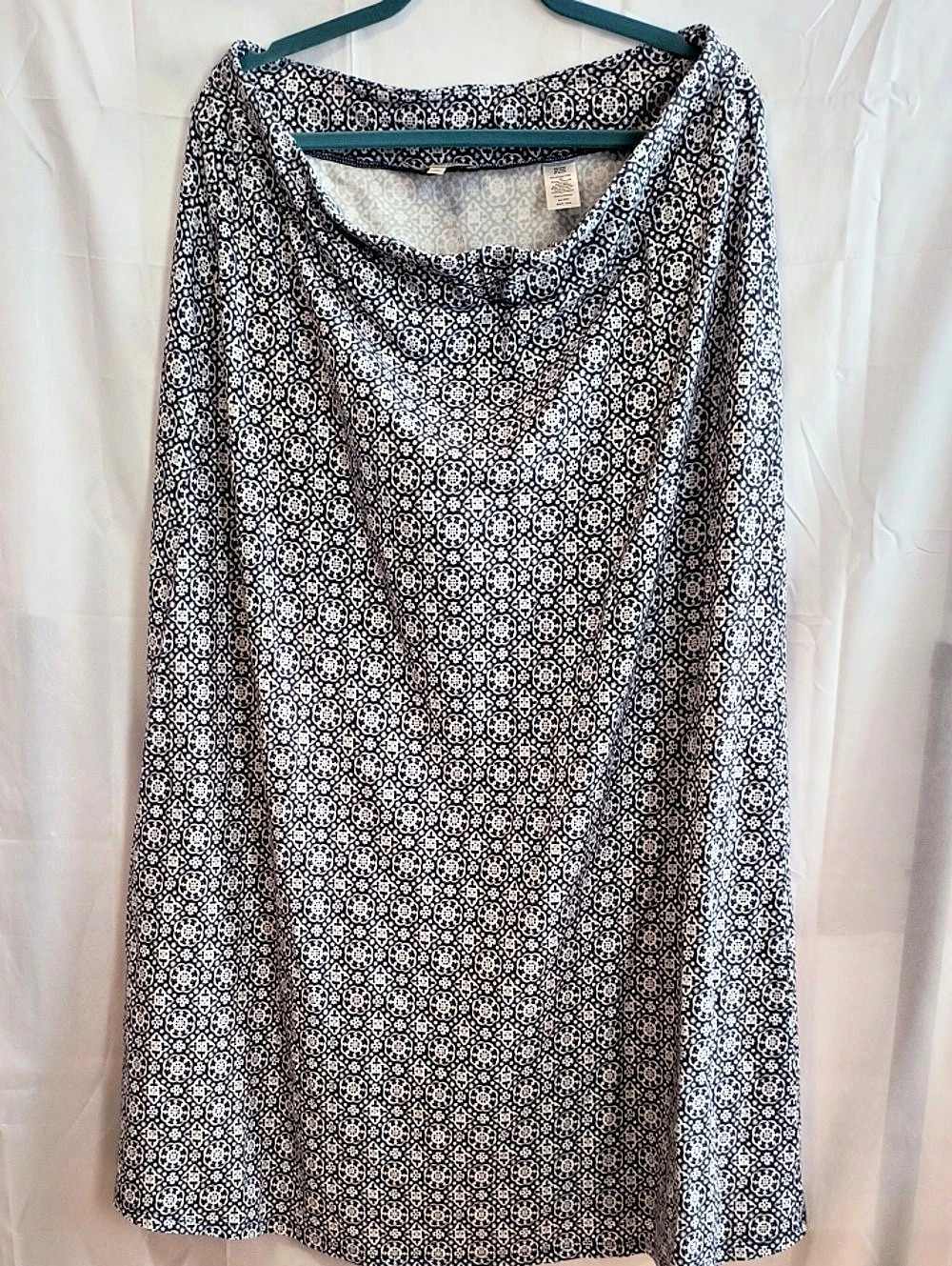 Talbots Floral Skirt Blue & White XL Like New